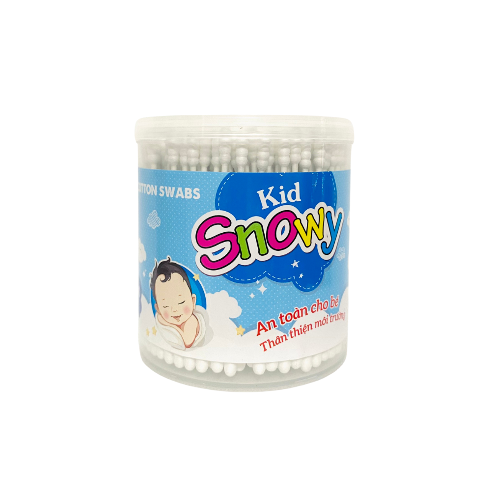 Tăm bông thân giấy trẻ em Kid Snowy (Lọ 380 que)