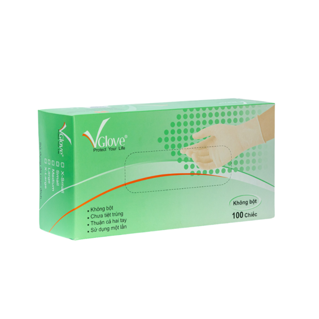 Găng tay y tế không bột VGlove size S,M (Hộp 100 cái)