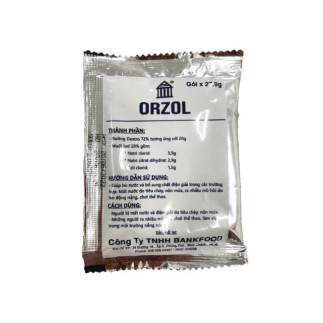 Oresol gói bù điện giải ORZOL BANKFOOD (Gói 27,9g pha 1 lít nước)