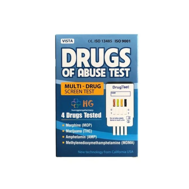 Que test thử ma túy tổng hợp 4 chân DRUGS OF ABUSE TEST Hải Nam tự kiểm tra tại nhà (Hôp 1 cái)