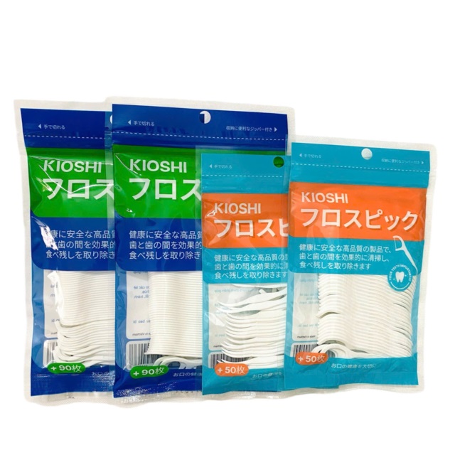 Tăm chỉ nha khoa KIOSHI công nghệ Nhật Bản (Túi 50 chiếc - Túi 90 chiếc)