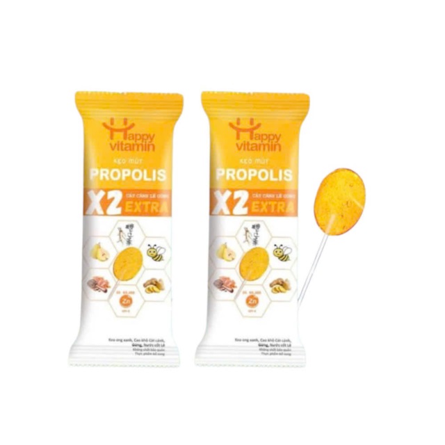 Kẹo Mút Keo Ong EXTRA Happy Vitamin: Hỗ trợ ngừa ho, long đờm, viêm họng