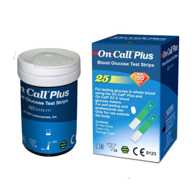 Que thử đường huyết On Call Plus (Hộp 25 que)
