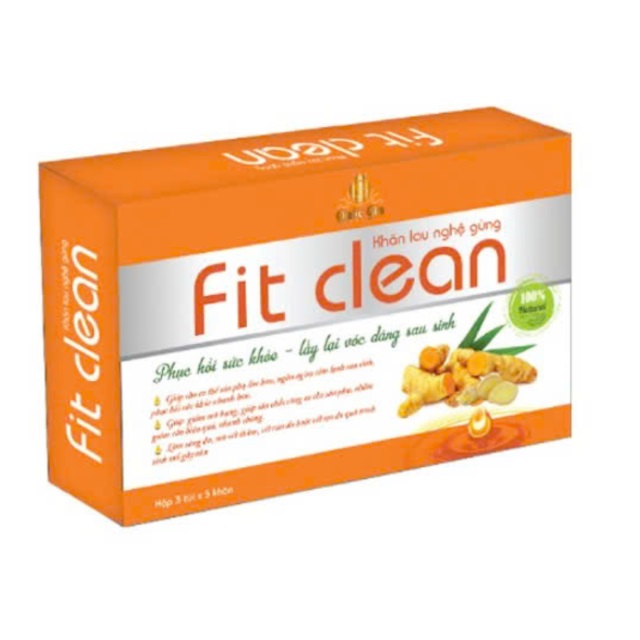 Khăn Lau Nghệ Gừng Fit Clean Cho MẸ MỚI SINH: Làm Ấm Cơ Thể, Giúp Nhanh Phục Hồi Sau Sinh Hộp 3 túi)