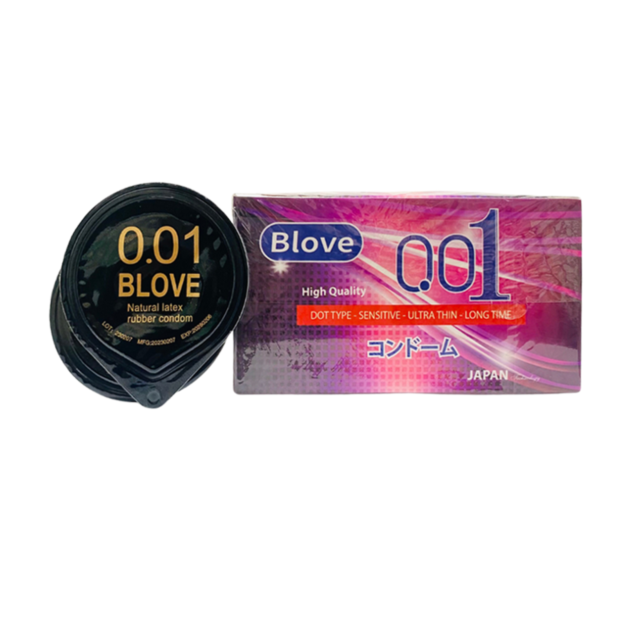 BCS Nhật Blove gai, siêu mỏng 001, ôm sát, kéo dài (Hộp 10 cái)