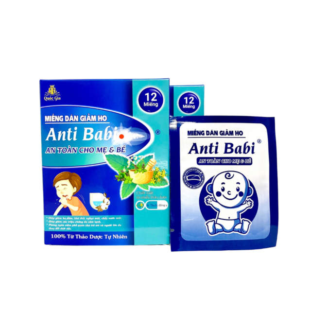 Miếng dán giảm ho Anti Babi (Hộp 12 miếng)