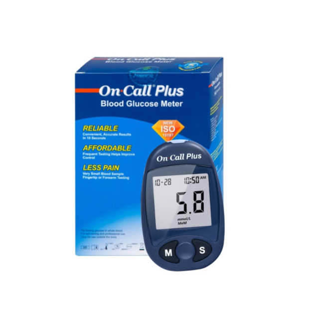 Máy đo đường huyết On Call Plus (Kèm 10 Kim chích máu + 50 Que thử đường huyết)