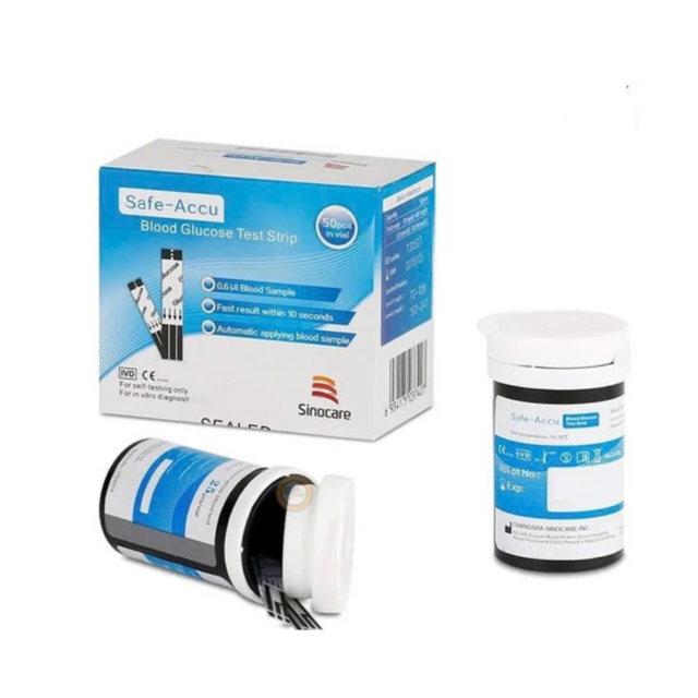 Que thử đường huyết Safe-Accu 2 + Kim chích máu (Hộp 50 que)